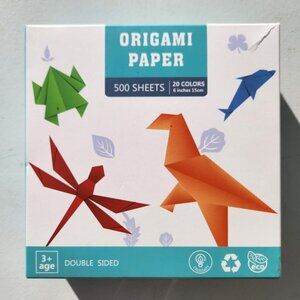 New Origami Paper 500 Sheets 20 Colors Double Sided Art Craft Supplies 6…